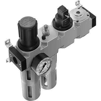 Festo FRC Filter Regulator, 40μm, G 1/8, Automatic, 12 bar, 185828 [FRC-1/8-D-MINI-KE-A]; 289-0848
