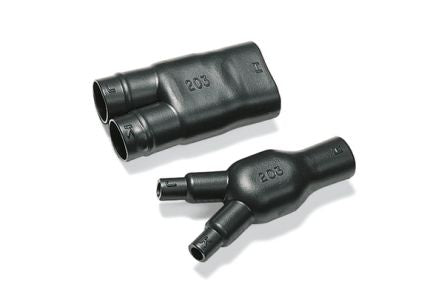 HellermannTyton 2-Way Outlet Shape Black, Polyolefin Cross Linked (POX), 13mm [402-06180 206-1-G-PO-X-BK]; 289-1138