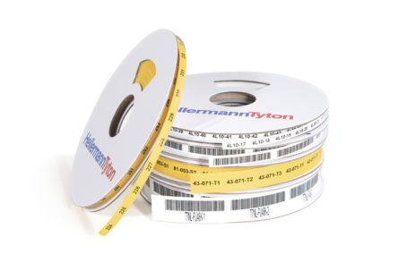 HellermannTyton 554 Heat Shrink Heat Shrink Cable Marker, White, 4.8 → 9.5mm Cable, 554-51400 TLFX95WH-PO-X-WH [554-51400 TLFX95WH-PO-X-WH]; 289-1154