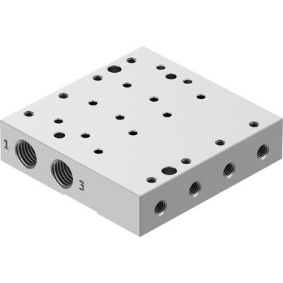 Festo VABM series 4 station G 1/8, Metric M5 Manifold Base, 8083543 [VABM-P6-15M-G18-M5-4]; 289-1522