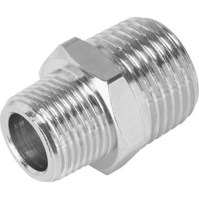 Festo NPFC-D-2R Series Nipple, R 1/2 to R 1/2, Threaded Connection Style, 8030286 [NPFC-D-2R12-M]; 289-1834
