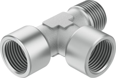 Festo NPFC-T-2G38 Series T Fitting, G 3/8 to R 3/8, Threaded Connection Style, 8030248 [NPFC-T-2G38-R38-FMF]; 289-1929