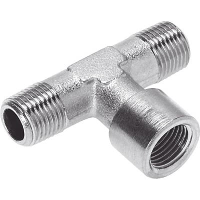 Festo NPFC Series T Fitting, G 3/8 to R 3/8, Threaded Connection Style, 8030257 [NPFC-T-G38-2R38-FMM]; 289-1949