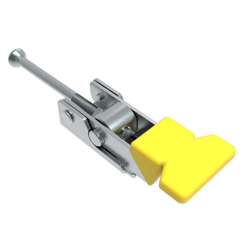 SOUTHCO Over-center Draw Latch, Medium Size, Type A Keeper, Steel, Zinc Plate, Bright chromate, With yellow vinyl grip [A1-10-501-20]