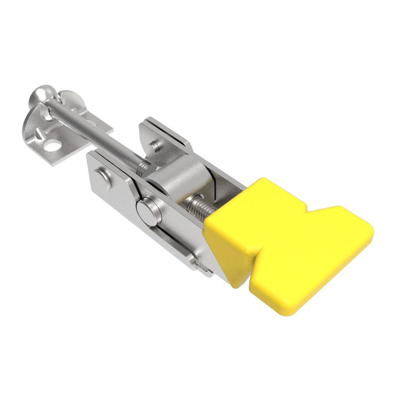 SOUTHCO Over-center Draw Latch, Medium Size, Type A Keeper, Stainless Steel, Passivated, With yellow vinyl grip [A1-10-501-50]
