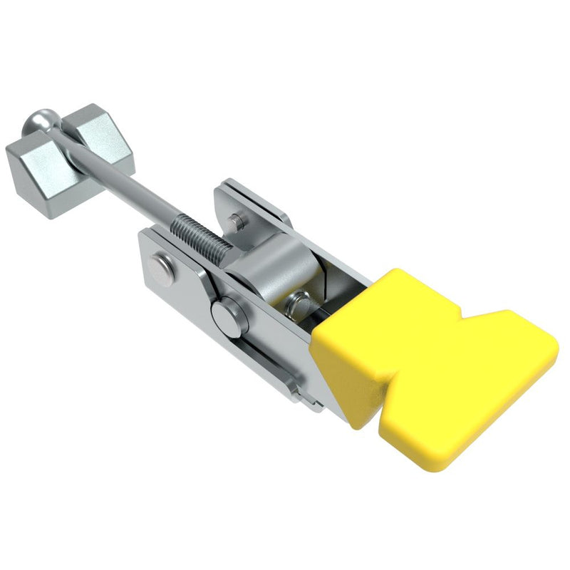 SOUTHCO Over-center Draw Latch, Medium Size, Type B Keeper, Steel, Zinc Plate, Bright chromate, With yellow vinyl grip [A1-10-503-20]