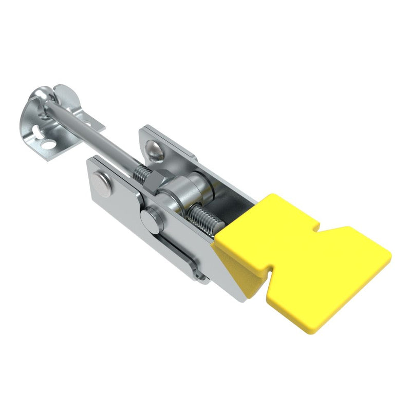 SOUTHCO Over-center Draw Latch, Large Size, Type A Keeper, Steel, Zinc Plate, Bright chromate, With yellow vinyl grip [A1-10-701-20]