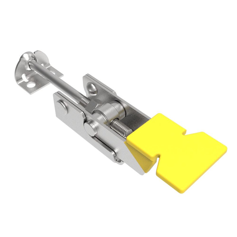 SOUTHCO Over-center Draw Latch, Large Size, Type A Keeper, Stainless Steel, Passivated, With yellow vinyl grip [A1-10-701-50]