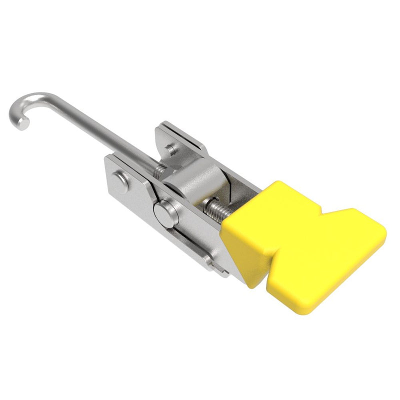 SOUTHCO Over-center Draw Latch, Medium Size, Without Keeper, Stainless Steel, Passivated, With yellow vinyl grip [A1-11-502-50]