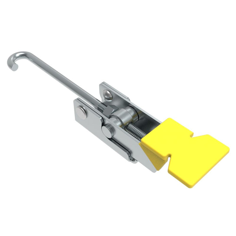 SOUTHCO Over-center Draw Latch, Large Size, Without Keeper, Steel, Zinc Plate, Bright chromate, With yellow vinyl grip [A1-11-702-20]