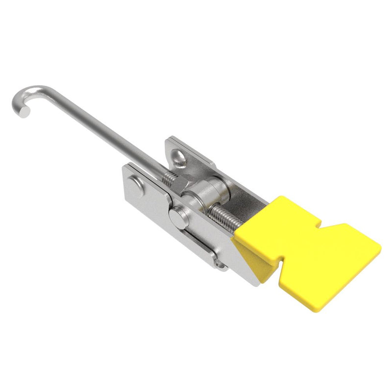 SOUTHCO Over-center Draw Latch, Large Size, Without Keeper, Stainless Steel, Passivated, With yellow vinyl grip [A1-11-702-50]