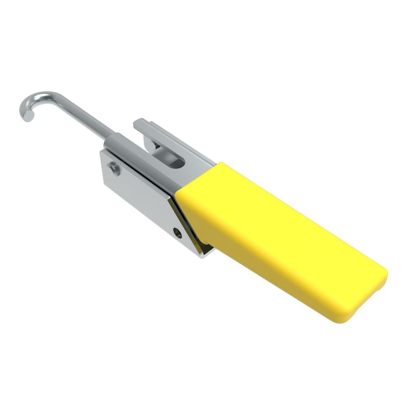 SOUTHCO Over-center Draw Latch, Heavy-Duty Size, Without Keeper, Steel, Zinc Plate, Bright chromate, With yellow vinyl grip [A1-11-902-20]