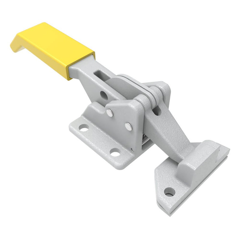 SOUTHCO Compression Latch, Over-Center Lever Latch, Pad Lockable, Yellow Vinyl Grip, 10-32 Tapped Mounting Holes, Malleable Iron, Zinc Immersion Coating [A2-10-501-22]
