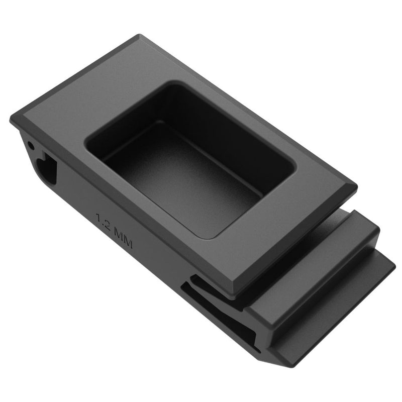 SOUTHCO Push-to-Close Slide Latch, Snap-in, Medium Size, 1.6mm (.060 in) Panel Thickness, 6.4mm (.250 in) Total Grip, ABS, Black [A3-40-625-12]