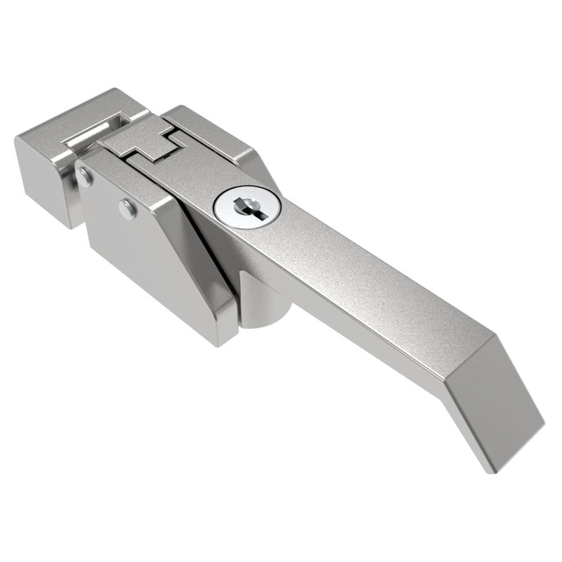SOUTHCO Compression Latch, Over-Center Lever Latch, Key Locking, 10-32 Tapped Mounting Holes, Zinc Alloy, Chrome Plated, Bright [A7-10-302-30]