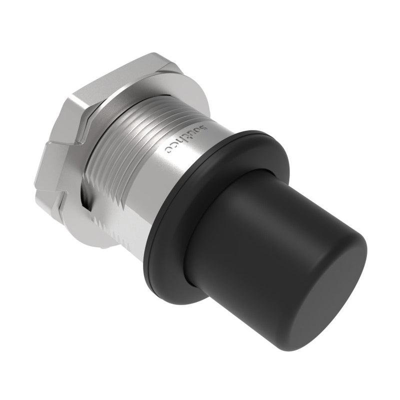 SOUTHCO Actuator, Single Point, Direct Push Button, Non-Locking, Nylon, Black [AC-30-302-31]