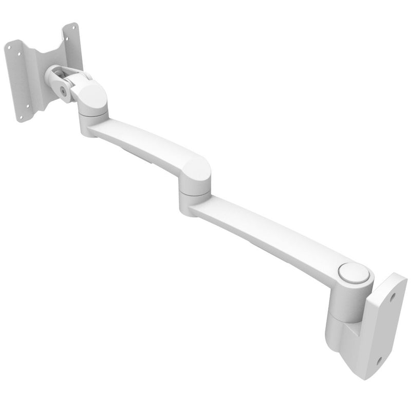 SOUTHCO Monitor Mount, Tilt & Swivel, Double Arm, Wall Mount, Aluminum Alloy, White [AV-B30-41D243-76]