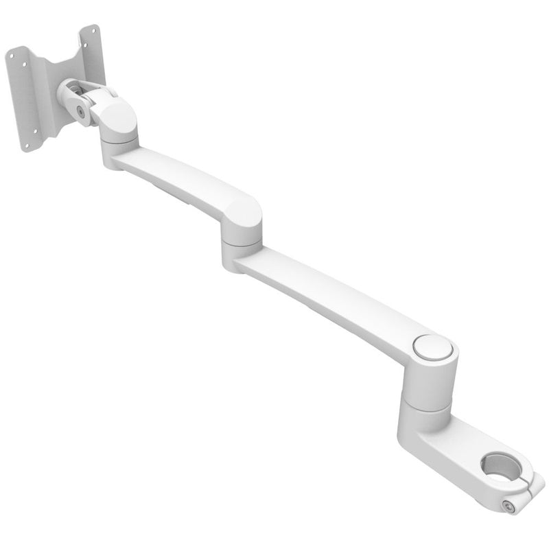 SOUTHCO Monitor Mount, Tilt & Swivel, Double Arm, Pole Mount, Aluminum Alloy, White [AV-B30-41D263-76]