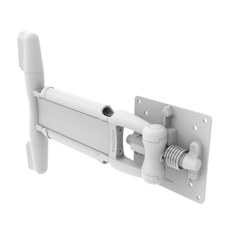 SOUTHCO Monitor Mount, Tilt & Swivel, Single Arm, Aluminum Alloy, Powder Coat, White [AV-D30-25A101-76]