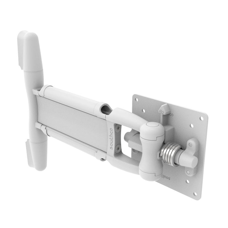 SOUTHCO Monitor Mount, Tilt & Swivel, Single Arm, Aluminum Alloy, Powder Coat, White [AV-D30-25A102-76]