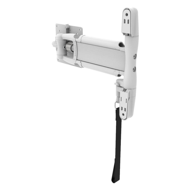 SOUTHCO Monitor Mount, Tilt & Swivel, Single Arm with Lock, Aluminum Alloy, Powder Coat, White [AV-D30-25AC101-76]