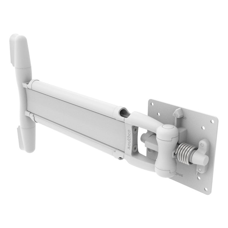 SOUTHCO Monitor Mount, Tilt & Swivel, Single Arm, Aluminum Alloy, Powder Coat, White [AV-D30-35A101-76]