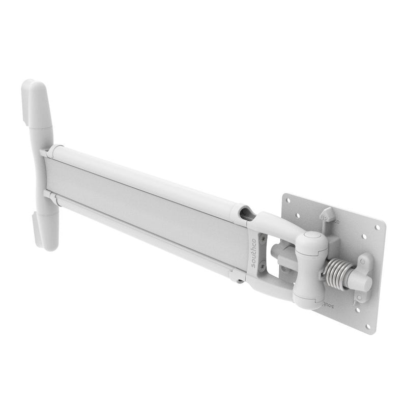 SOUTHCO Monitor Mount, Tilt & Swivel, Single Arm, Aluminum Alloy, Powder Coat, White [AV-D30-45A101-76]