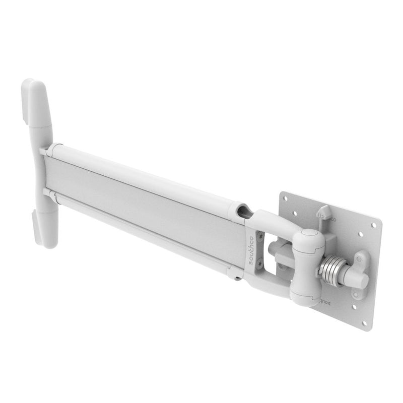 SOUTHCO Monitor Mount, Tilt & Swivel, Single Arm, Aluminum Alloy, Powder Coat, White [AV-D30-45A102-76]