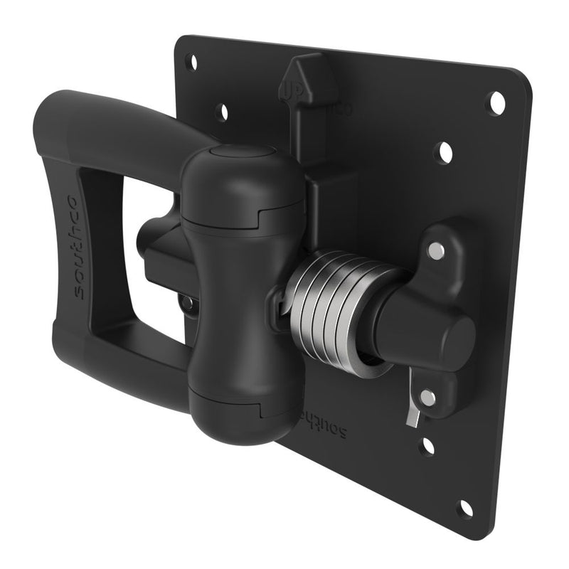 SOUTHCO Monitor Mount, Tilt & Swivel, Aluminum Alloy, Powder Coat, Black [AV-D30-7K102-50]