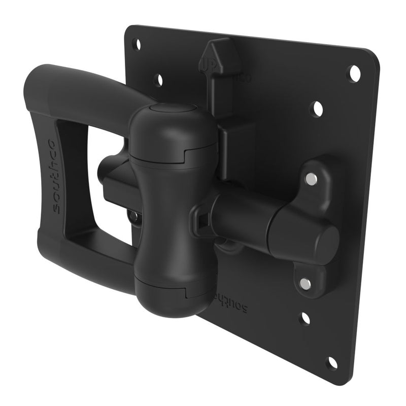 SOUTHCO Monitor Mount, Tilt & Swivel, Aluminum Alloy, Powder Coat, Black [AV-D30-7K103-50]