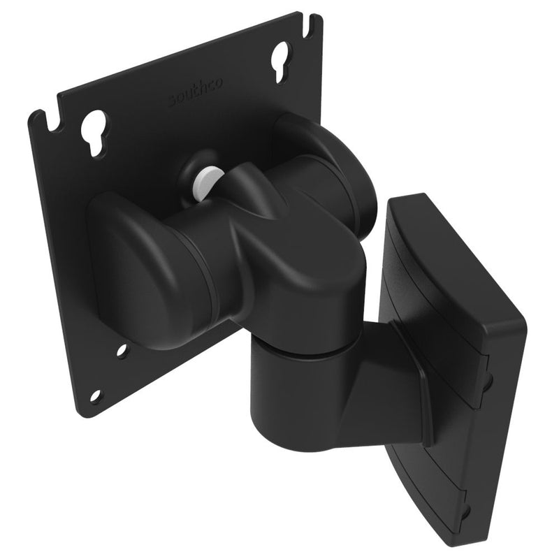 SOUTHCO Monitor Mount, Tilt & Swivel, With VESA Mounting Plate, Wall Mount, Front Fastened, Aluminum Alloy, Powder Coat, Black [AV-D32-10K141-50]