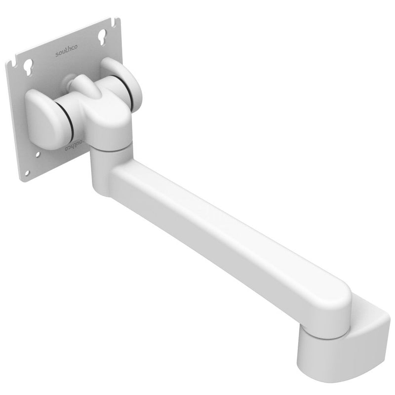 SOUTHCO Monitor Mount, Tilt & Swivel, Single Arm, Aluminum Alloy, Powder Coat, White [AV-D32-23A111-76]