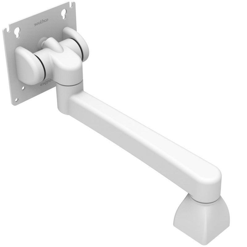 SOUTHCO Monitor Mount, Tilt & Swivel, Single Arm, Aluminum Alloy, Powder Coat, White [AV-D32-23A123-76]