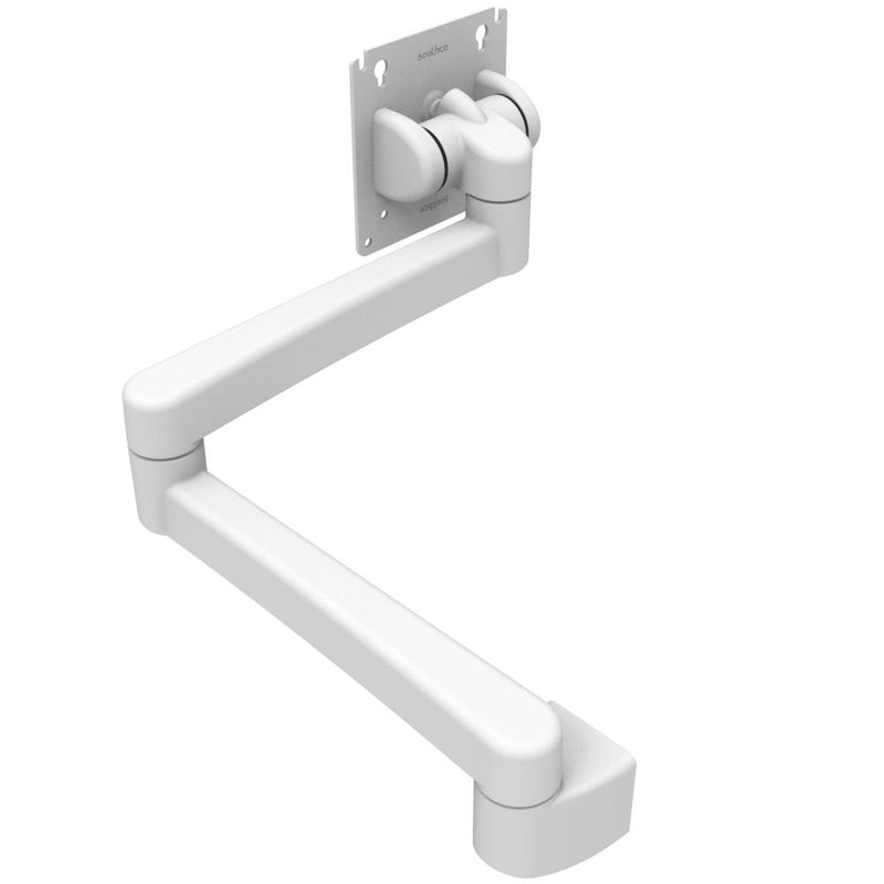 SOUTHCO Monitor Mount, Tilt & Swivel, Double Arm, Aluminum Alloy, Powder Coat, White [AV-D32-46D111-76]