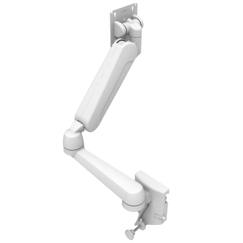 SOUTHCO Monitor Mount, Height Adjusting, Double Arm, With VESA Mounting Plate, Rail Mount, Aluminum Alloy, Powder Coat, White [AV-D32-72W171-76]