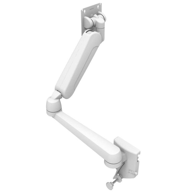 SOUTHCO Monitor Mount, Height Adjusting, Double Arm, With VESA Mounting Plate, Rail Mount, Aluminum Alloy, Powder Coat, White [AV-D32-79W173-76]