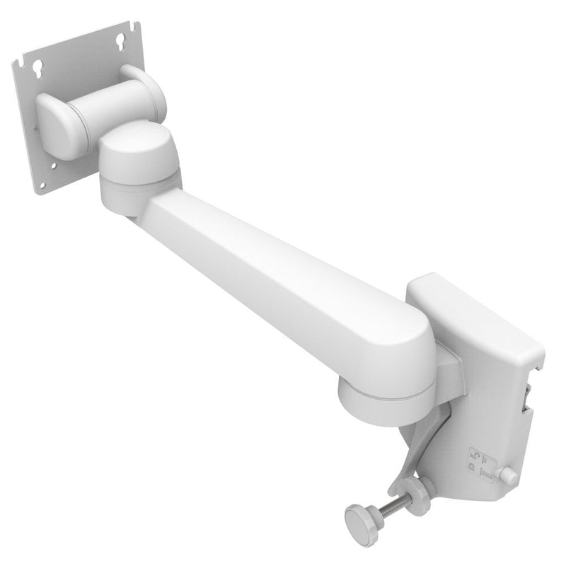 SOUTHCO Monitor Mount, Tilt & Swivel, Single Arm, Rail Mount, Aluminum Alloy, Powder Coat, White [AV-D40-25A171-76]
