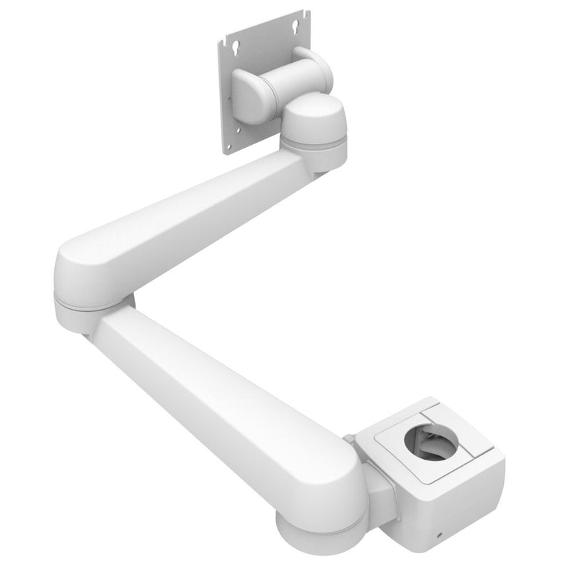 SOUTHCO Monitor Mount, Tilt & Swivel, Double Arm, Pole Mount, Aluminum Alloy, Powder Coat, White [AV-D40-50D162-76]