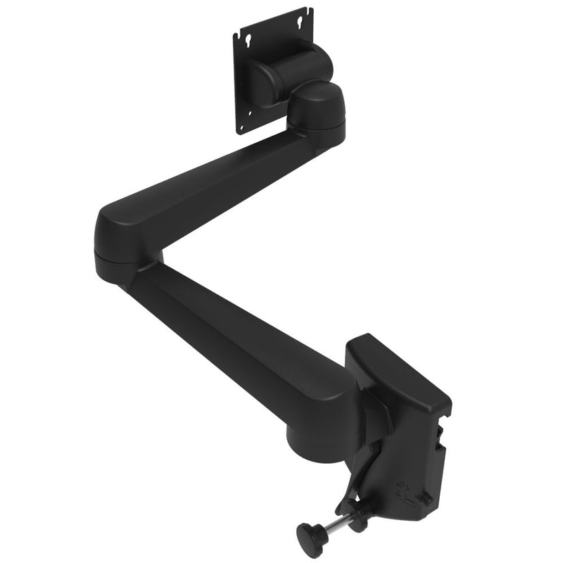 SOUTHCO Monitor Mount, Tilt & Swivel, Double Arm, Rail Mount, Aluminum Alloy, Powder Coat, Black [AV-D40-50D173-50]