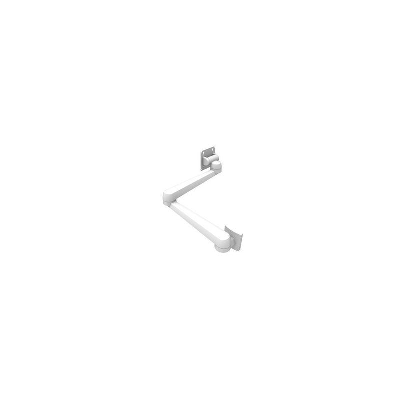 SOUTHCO Monitor Mount, Tilt & Swivel, Double Arm, Wall Mount, Aluminum Alloy, Powder Coat, White [AV-D40-65D143-76]