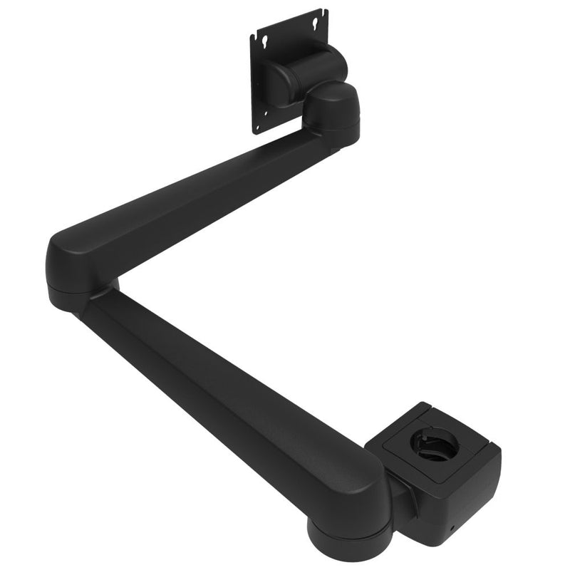 SOUTHCO Monitor Mount, Tilt & Swivel, Double Arm, Pole Mount, Aluminum Alloy, Powder Coat, Black [AV-D40-65D163-50]