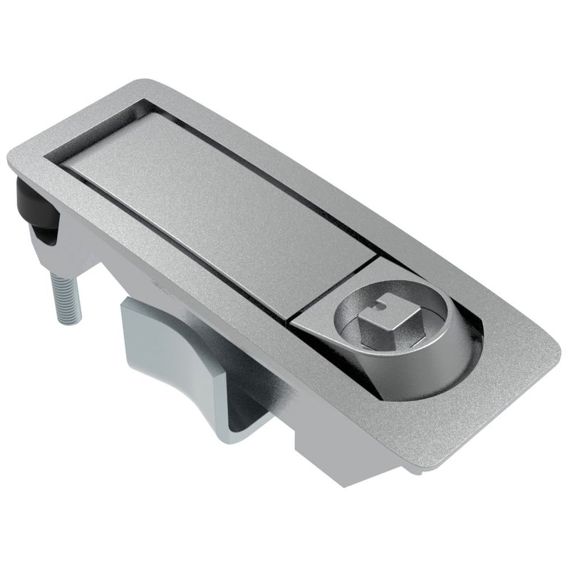 SOUTHCO Compression Latch, Lever Latch, Tool Locking, 7 mm Square, 1-5mm Panel, 1-24mm Grip, Not Sealed, Zinc Alloy, Chrome Plated, Textured [C2-32-111-3]