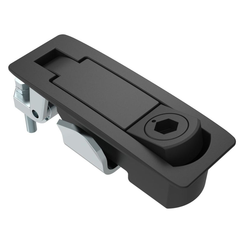 SOUTHCO Compression Latch, Lever Latch, Tool Locking, 8 mm Hex Recess, 1-8mm Panel, 1-24mm Grip, Sealed, Zinc Alloy, Powder Coat, Black [C2-42-155-3]