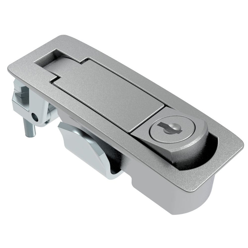 SOUTHCO Compression Latch, Lever Latch, Key Locking, 1-8mm Panel, 1-24mm Grip, Sealed, Zinc Alloy, Chrome Plated, Textured [C2-42-21]