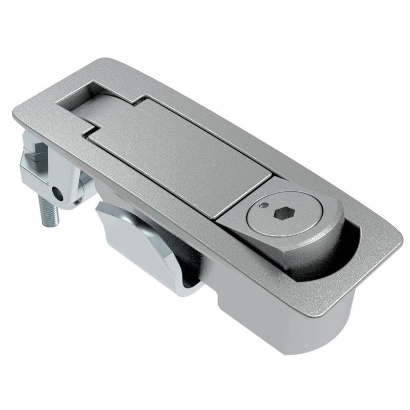 SOUTHCO Compression Latch, Lever Latch, Tool Locking, 4 mm Hex Recess, 1-8mm Panel, 1-24mm Grip, Sealed, Zinc Alloy, Chrome Plated, Textured [C2-42-41-3]