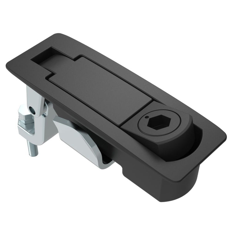 SOUTHCO Compression Latch, Lever Latch, Tool Locking, 8 mm Hex Recess, 1-8mm Panel, 23-46mm Grip, Sealed, Zinc Alloy, Powder Coat, Black [C2-43-155]