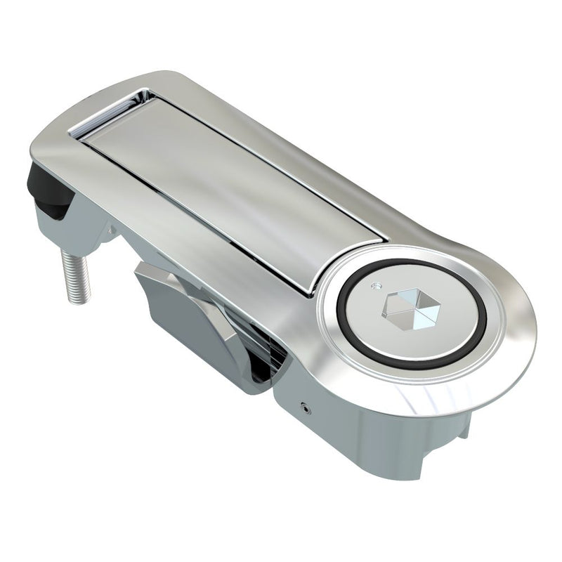 SOUTHCO Compression Latch, Lever Latch, Auto Relock, 8 mm Hex Recess, 1-5mm Panel, 1-18mm Grip, Not Sealed, Zinc Alloy, Chrome Plated, Bright [C2-52-3151-3]