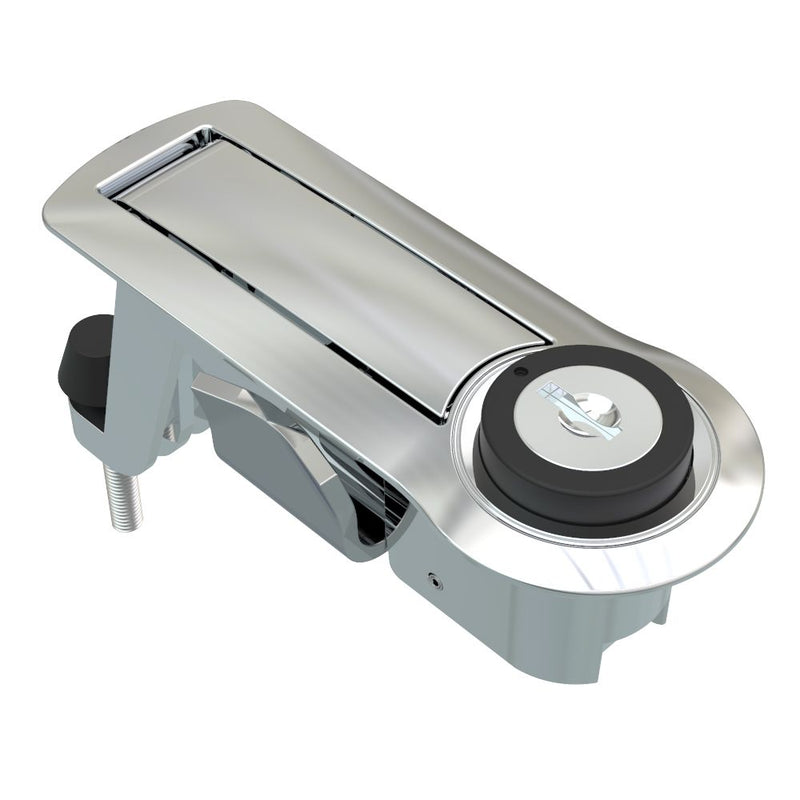 SOUTHCO Compression Latch, Lever Latch, Key Locking, 1-5mm Panel, 18-40mm Grip, Not Sealed, Zinc Alloy, Chrome Plated, Bright [C2-53-221]