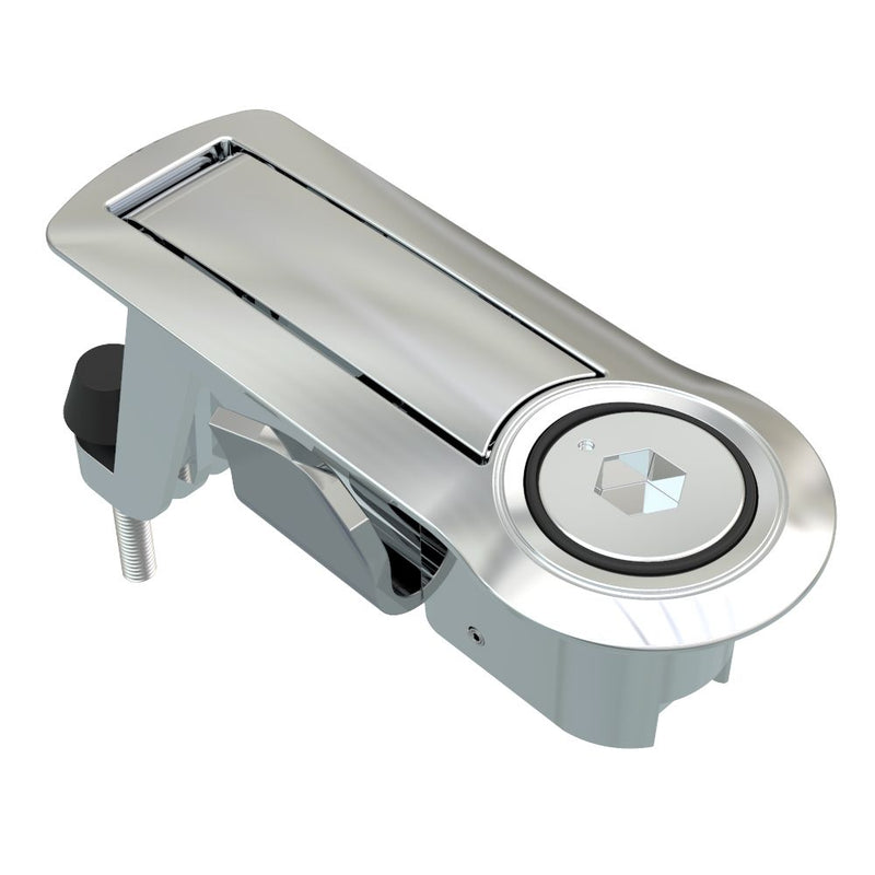 SOUTHCO Compression Latch, Lever Latch, Auto Relock, 8 mm Hex Recess, 1-5mm Panel, 18-40mm Grip, Not Sealed, Zinc Alloy, Chrome Plated, Bright [C2-53-3151-3]