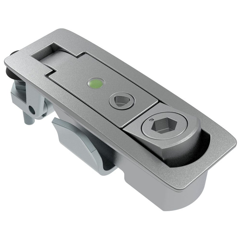 SOUTHCO Compression Latch, Lever Latch, Tool Locking, 8 mm Hex Recess, 1-8mm Panel, 1-18mm Grip, Sealed, Zinc Alloy, Chrome Plated, Textured [C2-A42-151]